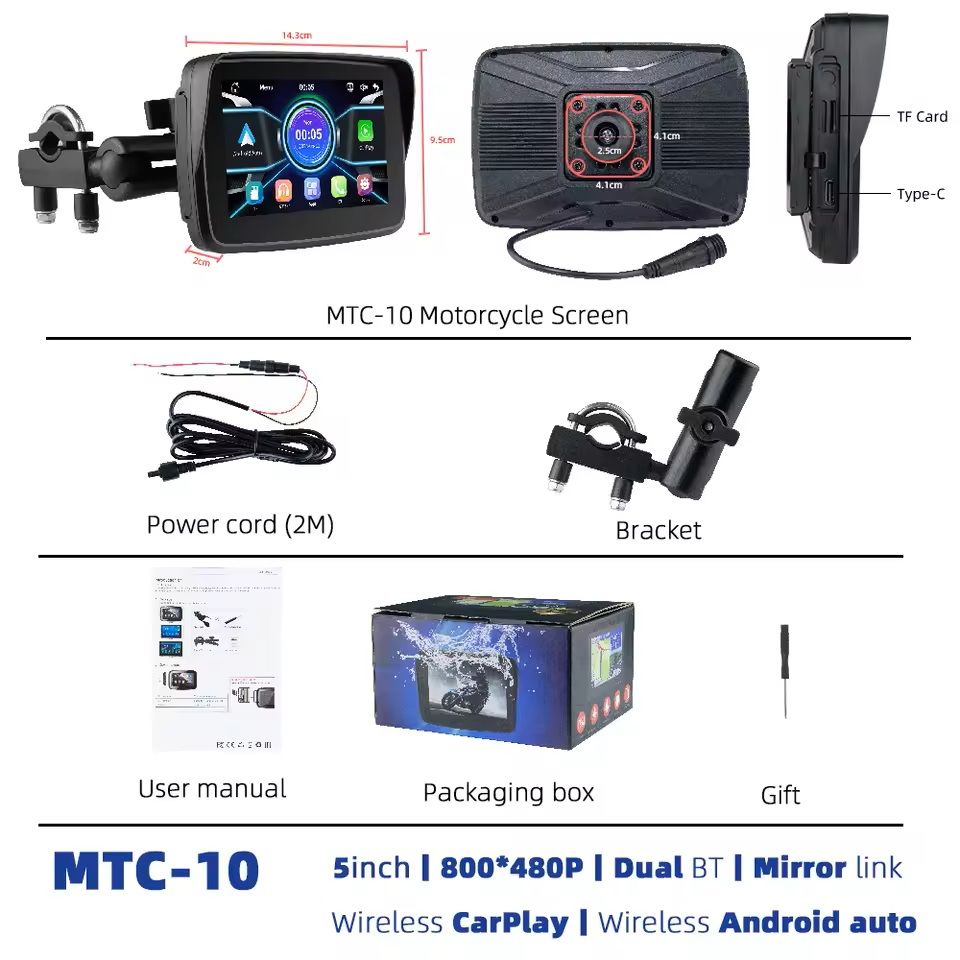 5 Inch Wireless CarPlay And Android Auto GPS Display For Motorcycles 5