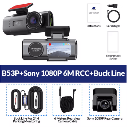 4K Dual Lens Dash Cam With GPS And Night Vision For Car Security And Driving Safety 5