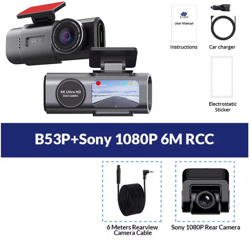 4K Dual Lens Dash Cam With GPS And Night Vision For Car Security And Driving Safety 4