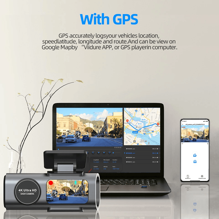 4K Dual Lens Dash Cam With GPS And Night Vision For Car Security And Driving Safety 2