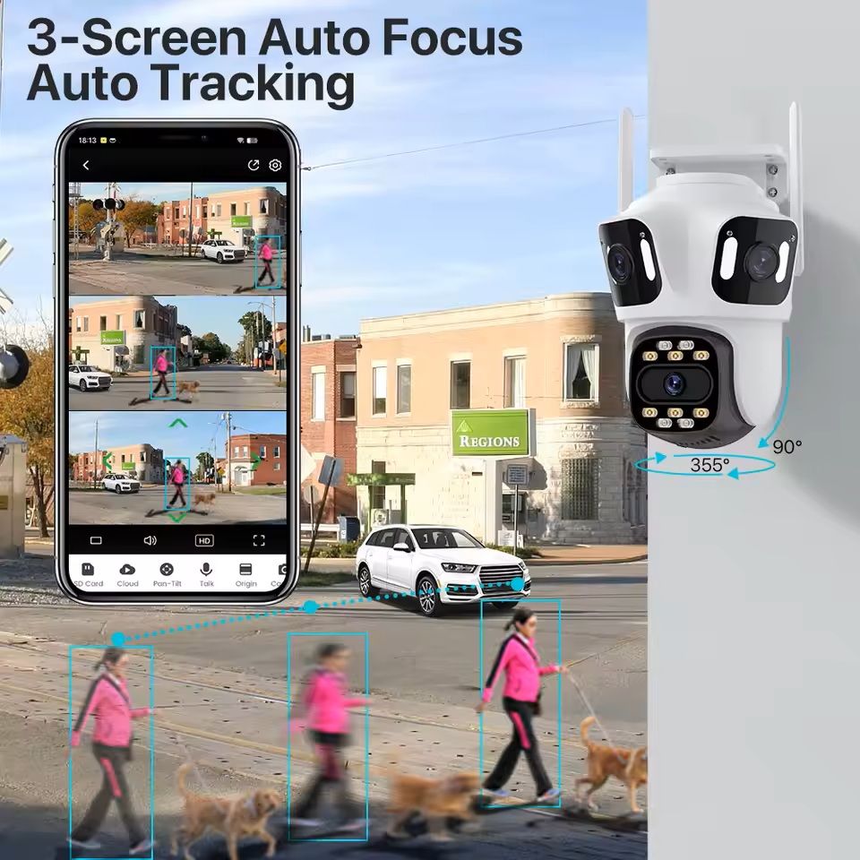 6K HD Outdoor PTZ WiFi Security Camera With Triple Lens And Auto Tracking 1