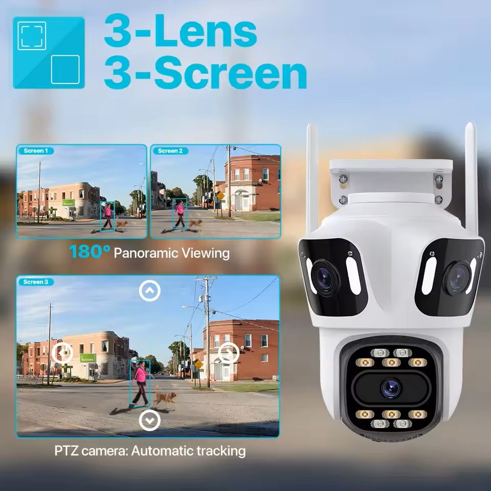 6K HD Outdoor PTZ WiFi Security Camera With Triple Lens And Auto Tracking 4