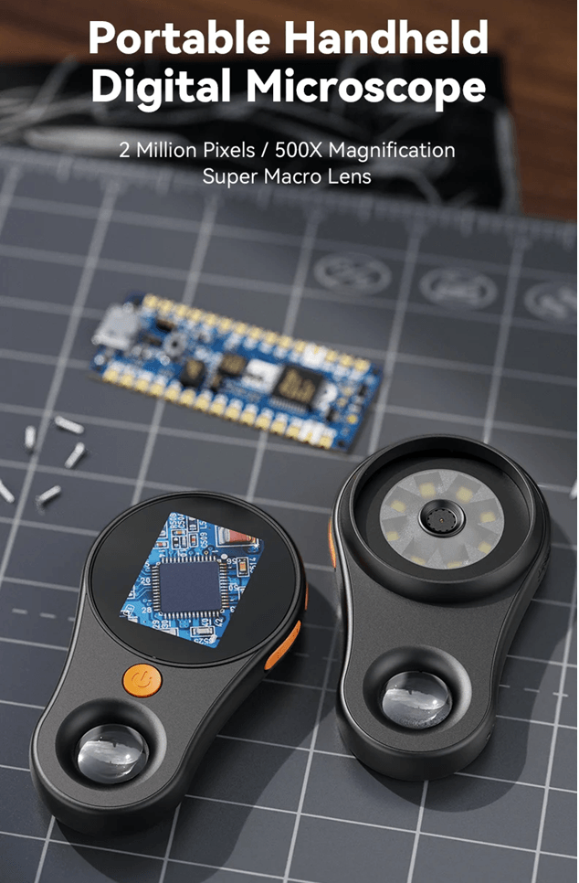 500X Digital Microscope with 2 Inch Screen and 1080P Video for Coins and Electronics