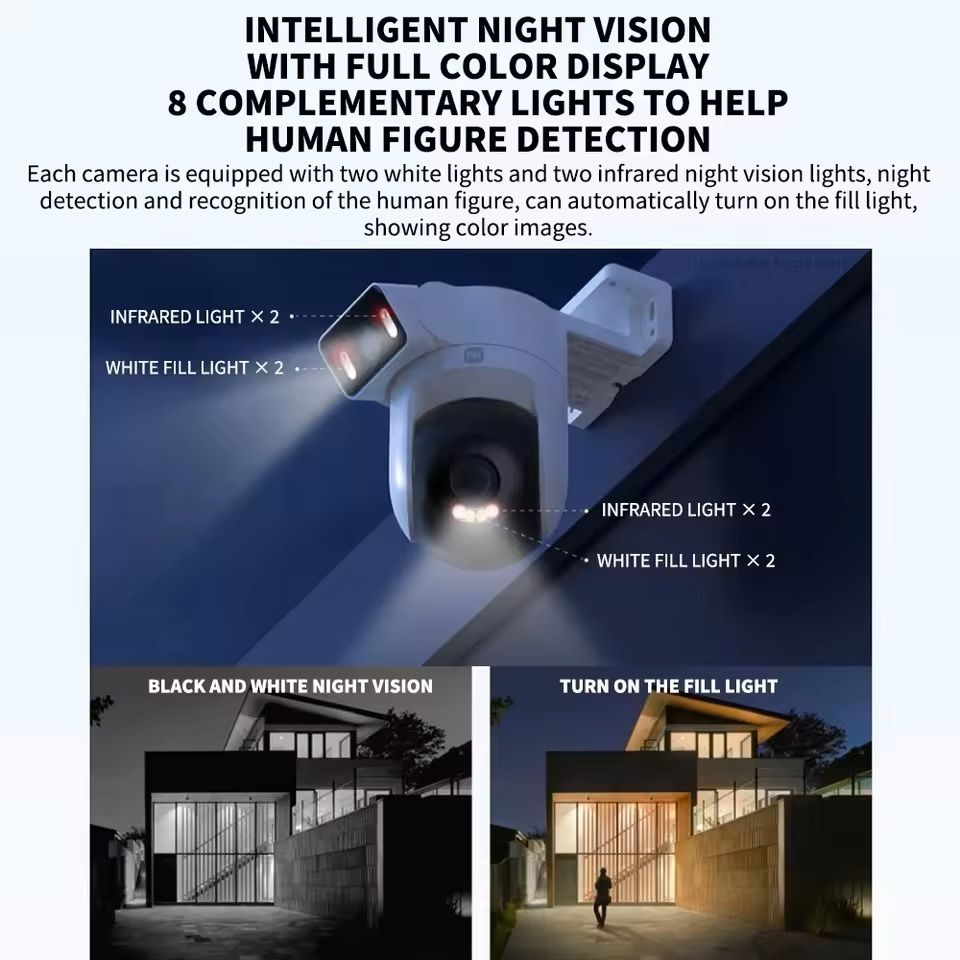 Dual Lens Outdoor Smart Security Camera With AI Motion Detection And FullColor Night Vision 4