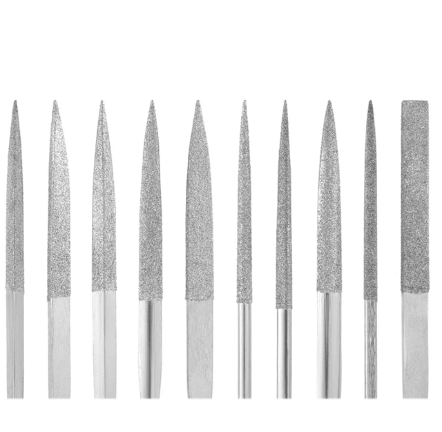 Diamond Needle File Set For Metal Carving And Craft Detailing 10 Piece Mini Hand Tool Kit 1