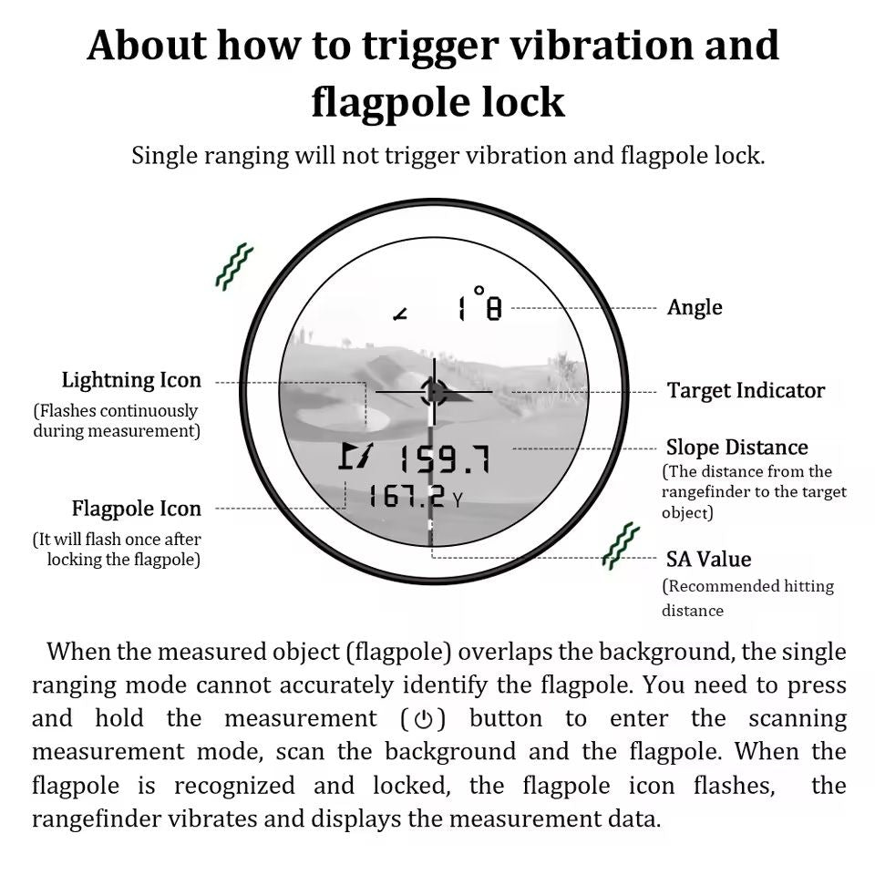 High Precision Golf Rangefinder With Slope And Flag Lock Vibration 5