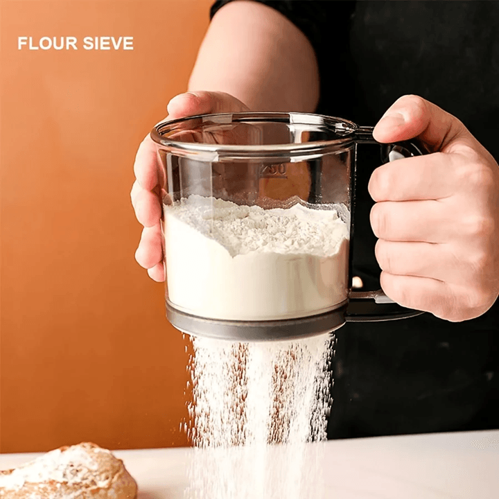 Semi Automatic Flour Sifter With Hand Press For Baking And Kitchen Use 2