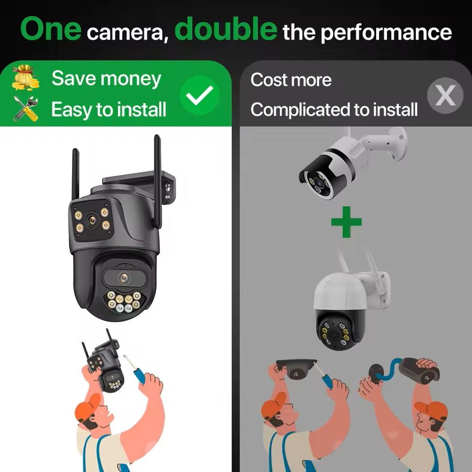 Dual Lens 8MP Outdoor WiFi Security Camera With Auto Tracking 3