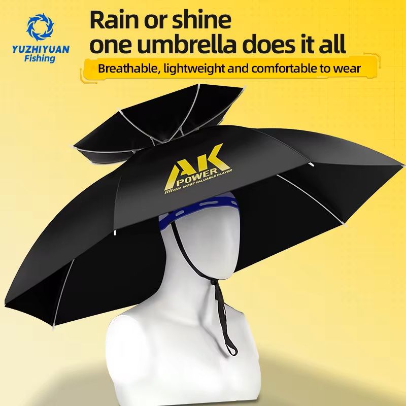 Hands-Free Folding Umbrella Hat with UV Protection for Outdoor Activities
