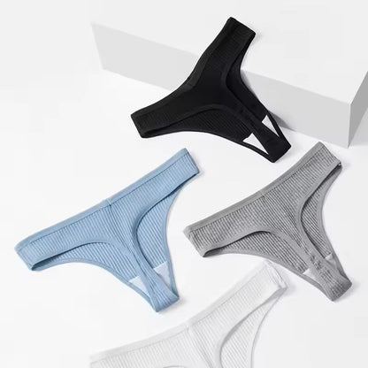 10 Pack Cotton Striped Thongs For Women 1