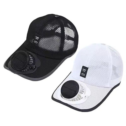 Solar Powered Cooling Hat with Fan and Sun Protection