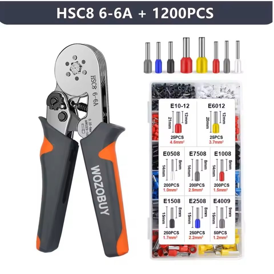 Mini Electrical Wire Crimping Tool With Ferrule Sleeve Kit 12
