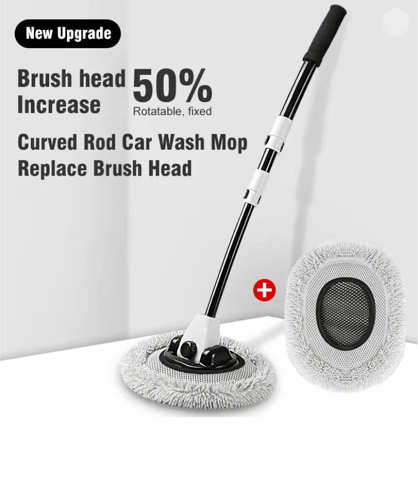 Telescopic Car Wash Brush With Chenille Head And 15 Degree Bend Handle 8
