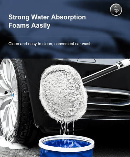 Telescopic Car Wash Brush With Chenille Head And 15 Degree Bend Handle 3