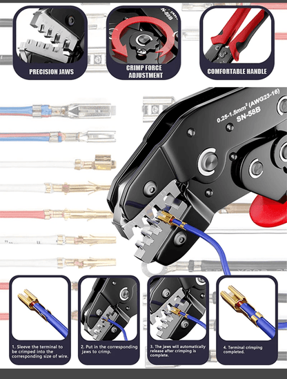 Ratcheting Crimping Tool Set For Dupont JST Molex And Open Barrel Terminals 1