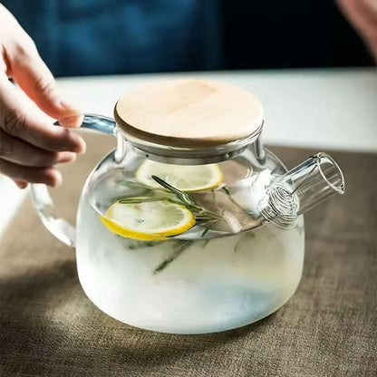 Transparent HeatResistant Borosilicate Glass Teapot 1