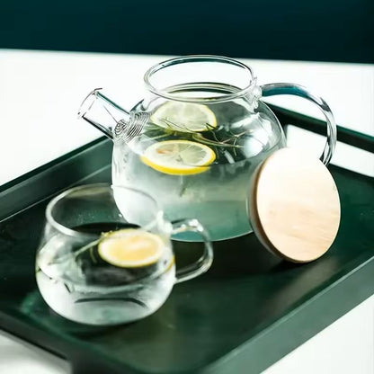 Transparent HeatResistant Borosilicate Glass Teapot 2