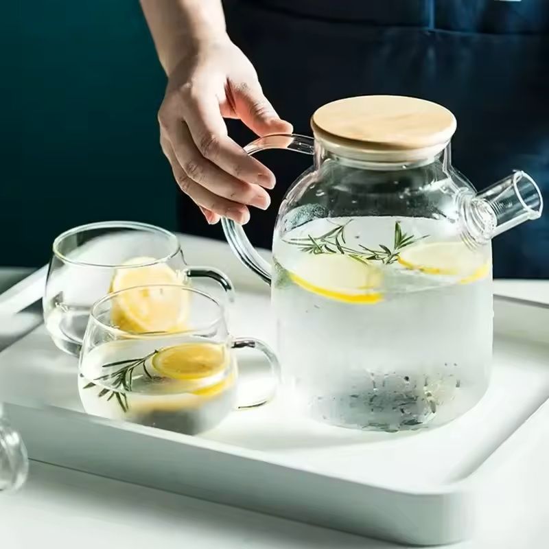 Transparent Heat-Resistant Borosilicate Glass Teapot
