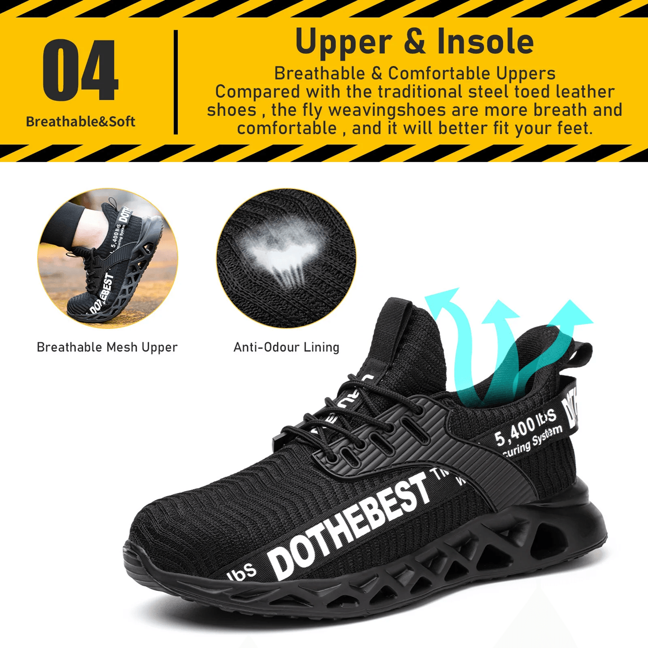 Lightweight Steel Toe Safety Work Shoes For Men And Women 3