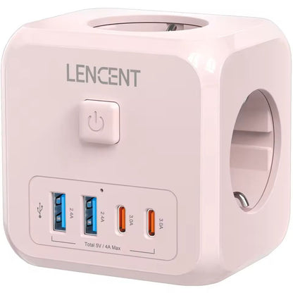 7in1 EU Plug Wall Socket Extender With USBC And Switch Control 6