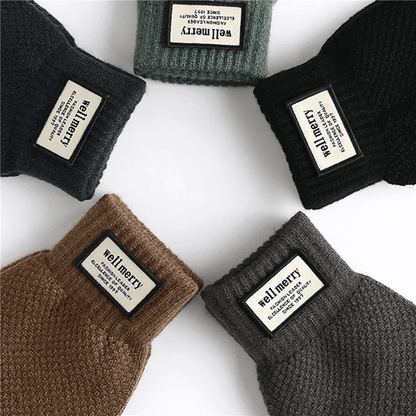 Mens Winter Touchscreen Wool Gloves with Thermal Lining for Cold Weather