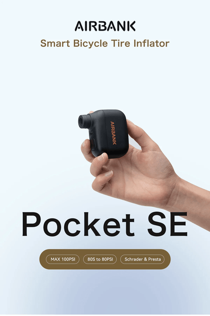 AIRBANK Pocket SE Mini Electric Bike Pump with Presta and Schrader Compatibility
