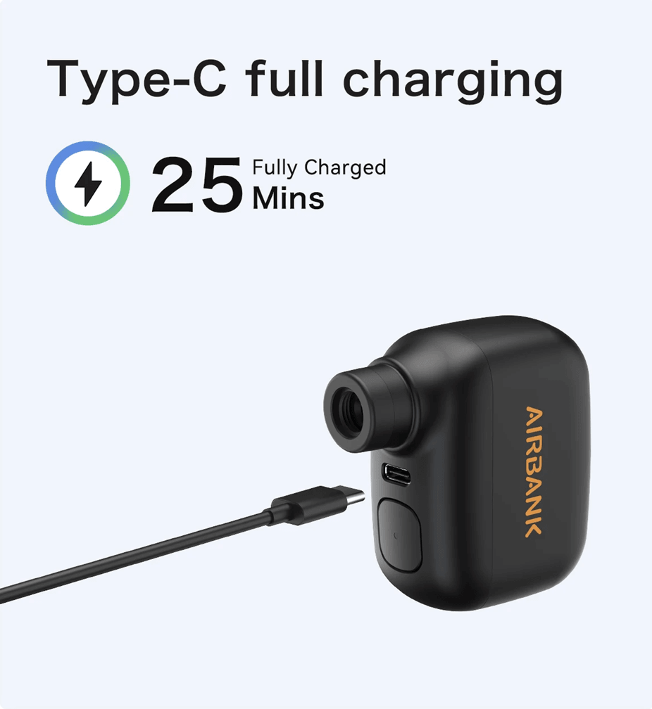 AIRBANK Pocket SE Mini Electric Bike Pump With Presta And Schrader Compatibility 2