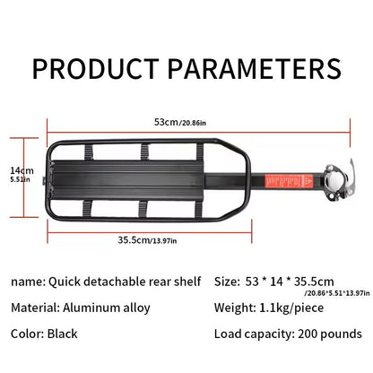 QuickRelease Mountain Bike Rear Carrier With Reflective Plate 4