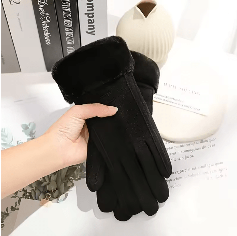 Womens Winter Plush Suede Touchscreen Gloves For Warmth And Outdoor Comfort 1