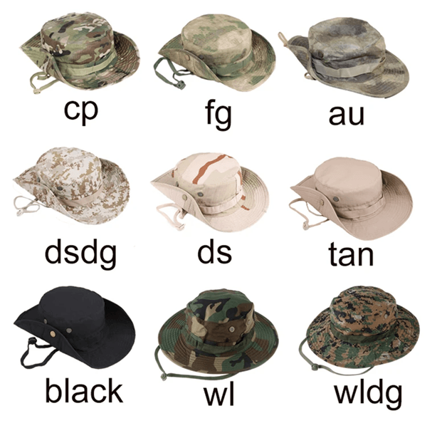 Camouflage Tactical Boonie Hat for Men with Sun Protection for Hiking and Fishing
