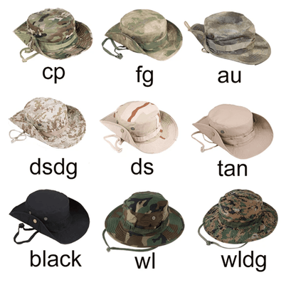 Camouflage Tactical Boonie Hat for Men with Sun Protection for Hiking and Fishing