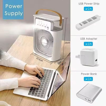 3in1 Portable Air Conditioner Fan With LED Night Light  Humidifier 4