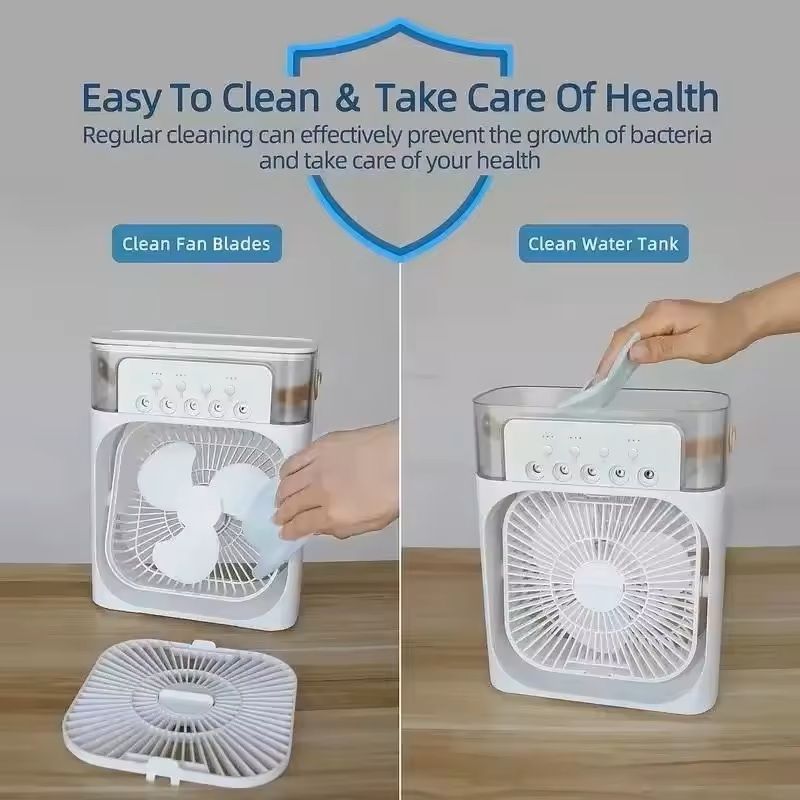 3in1 Portable Air Conditioner Fan With LED Night Light  Humidifier 3