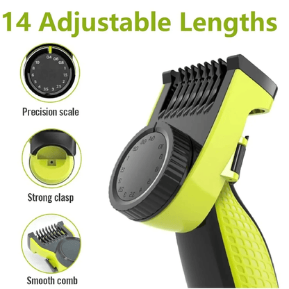 Adjustable Trimming Comb Attachment for Philips OneBlade Shaver with 14 Length Settings