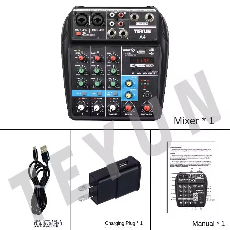 MultiChannel DJ Audio Mixer Console With Bluetooth And USB Recording 7