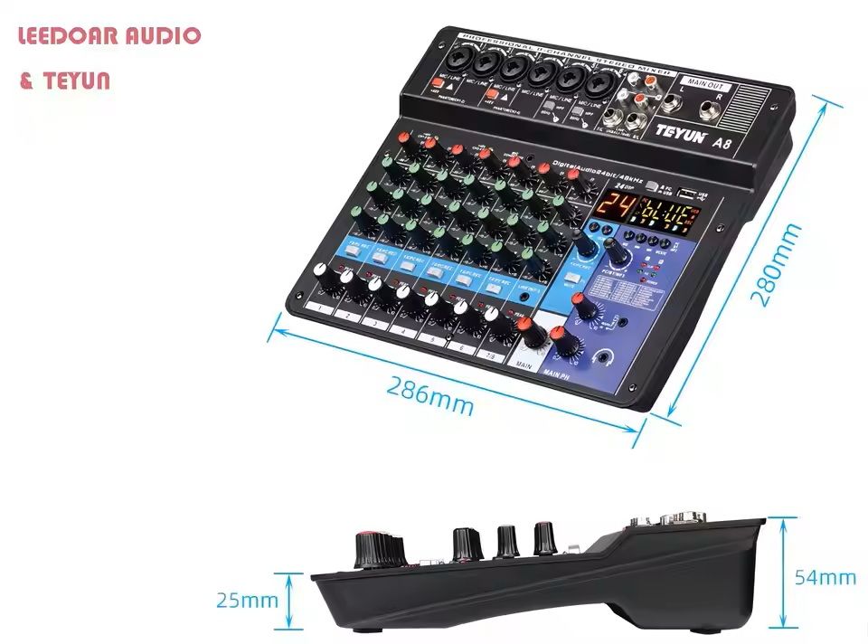 MultiChannel DJ Audio Mixer Console With Bluetooth And USB Recording 4