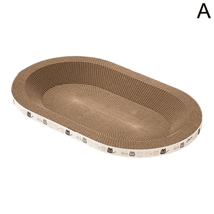 Round Cat Scratcher Bed With Cardboard Scratch Pad For Indoor Cats 4