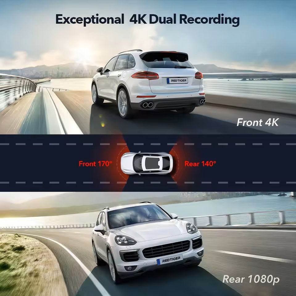 4K Dual Dash Cam With GPS WiFi And Night Vision 5