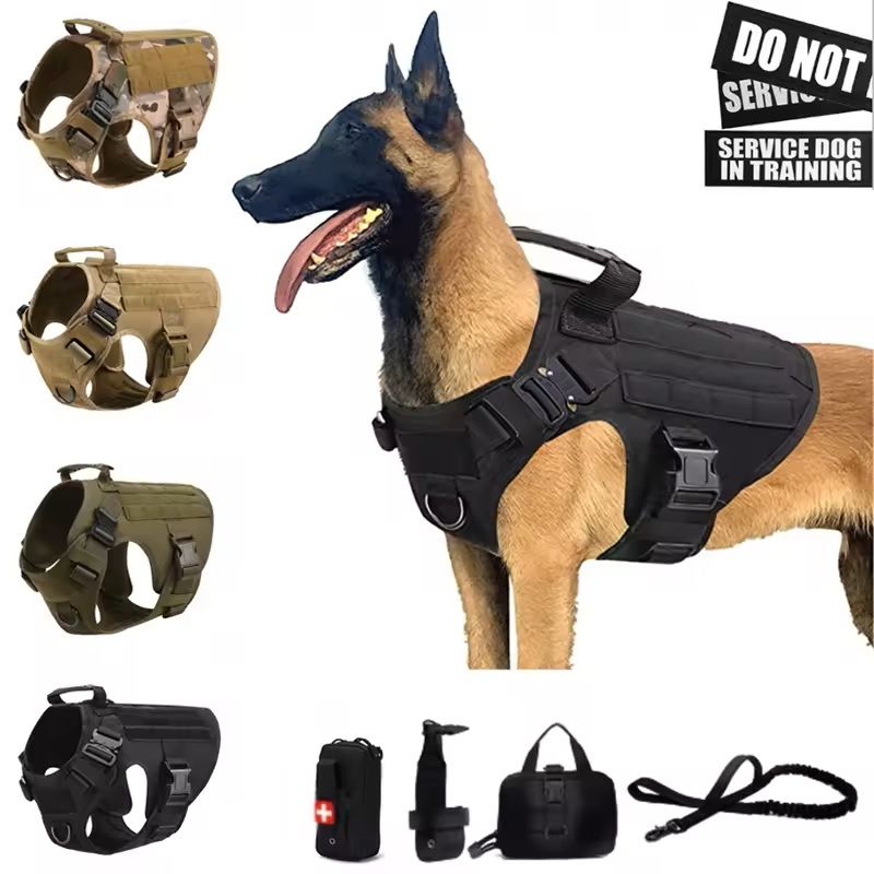 Tactical Dog Harness and Leash Set for Training and Outdoor Use