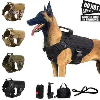Tactical Dog Harness and Leash Set for Training and Outdoor Use