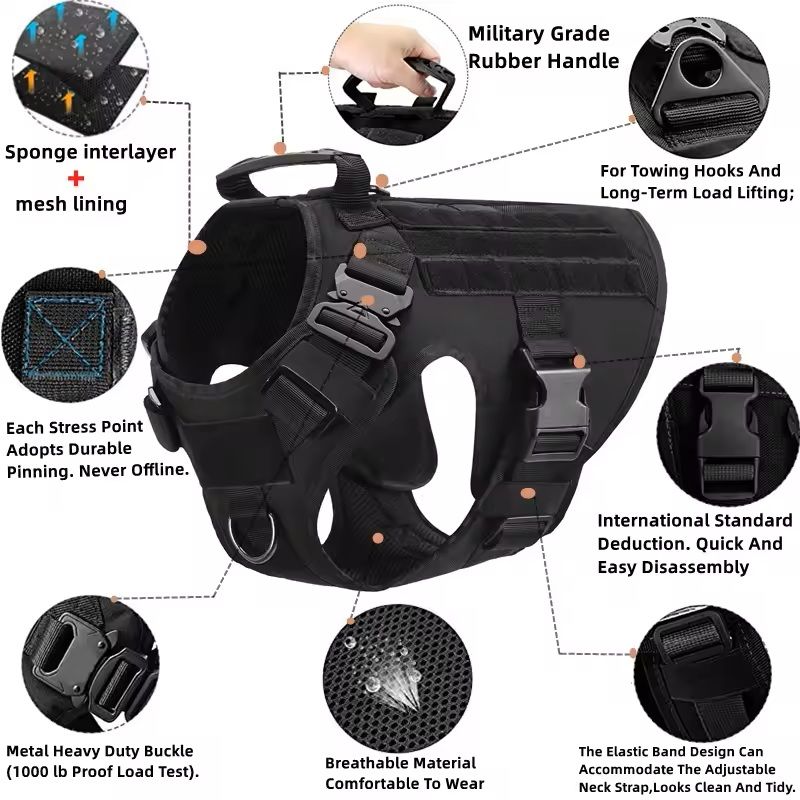 Tactical Dog Harness And Leash Set For Training And Outdoor Use 1