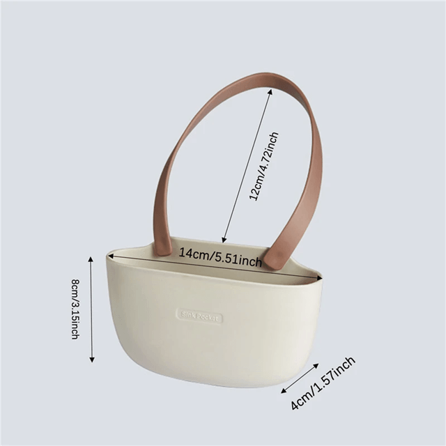 Adjustable Kitchen Sink Holder For Sponge And Soap With Hanging Drain Basket Design 2