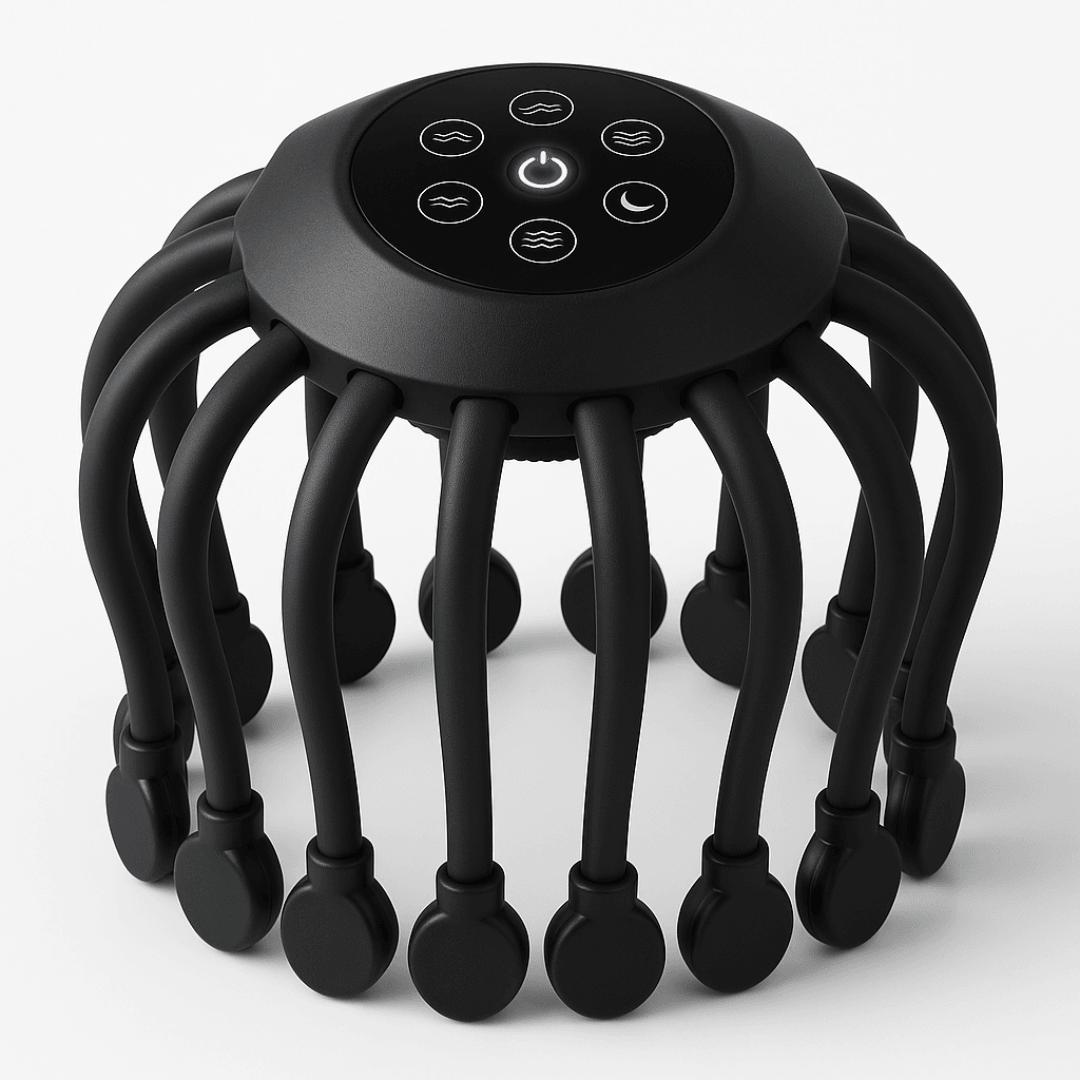 Smart TMS Vibration Scalp Head Massager With Red Light Octopus Massage Machine For Stress Relief 4