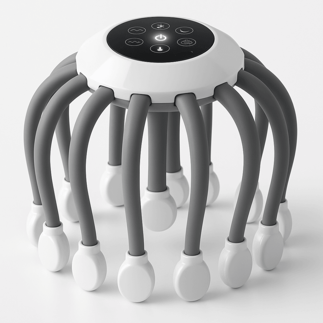 Smart TMS Vibration Scalp Head Massager With Red Light Octopus Massage Machine For Stress Relief 2