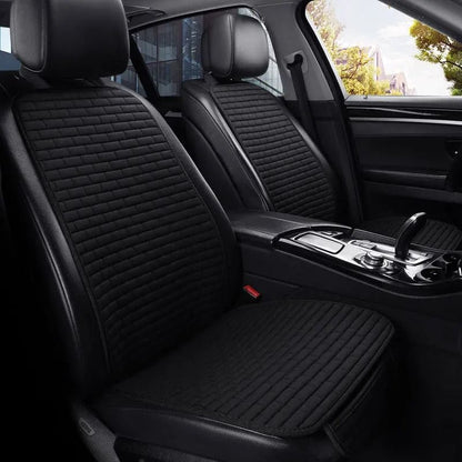 Breathable Flax Car Seat Cushion Front and Rear Auto Seat Protectors with Non-Slip Backing