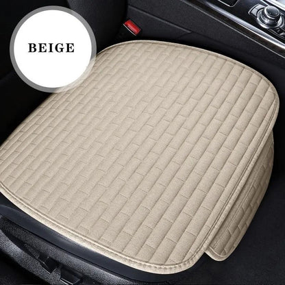 Breathable Flax Car Seat Cushion Front And Rear Auto Seat Protectors With NonSlip Backing 5