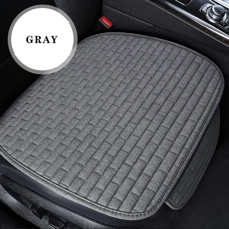 Breathable Flax Car Seat Cushion Front And Rear Auto Seat Protectors With NonSlip Backing 6