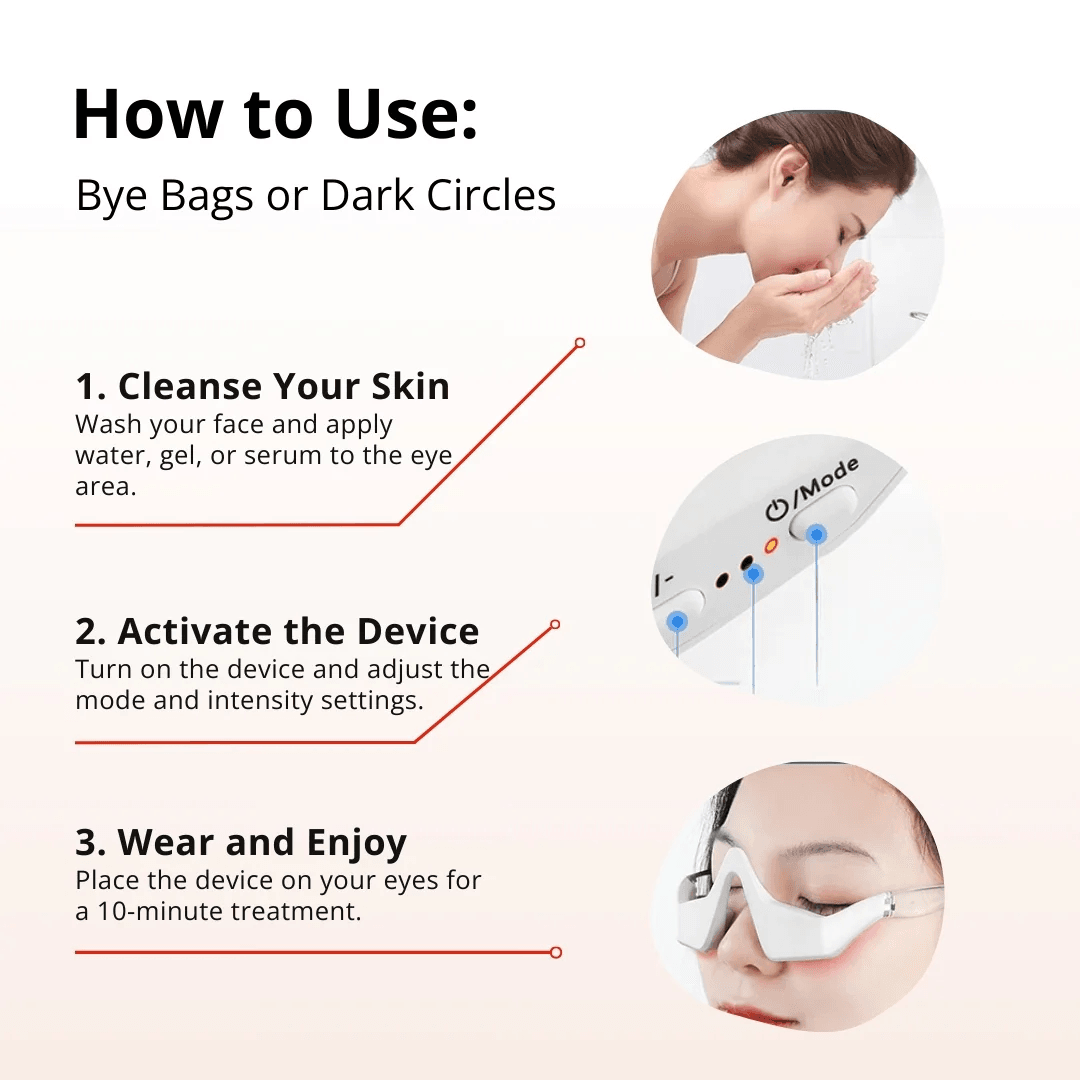 Electric Eye Massager Glasses Relieves Eye Fatigue EMS Red Light Therapy Eye Beauty Instrument For  3