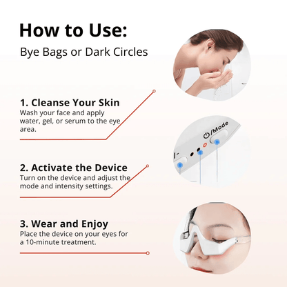 Electric Eye Massager Glasses Relieves Eye Fatigue EMS Red Light Therapy Eye Beauty Instrument For  3
