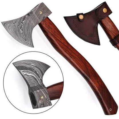 hunting axe, viking axe, with rose wood,wedding gifts for him, anniversary gifts for her, gifts for him, camping axes